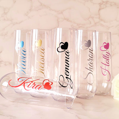 6pcs Personalised Clear Plastic Tumbler 255ml Cup for Birthdays, Christmas, Hen Do