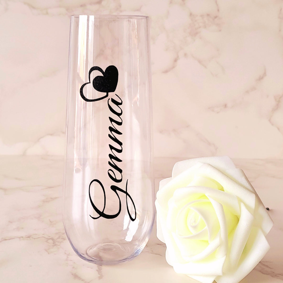 6pcs Personalised Clear Plastic Tumbler 255ml Cup for Birthdays, Christmas, Hen Do