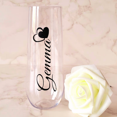 6pcs Personalised Clear Plastic Tumbler 255ml Cup for Birthdays, Christmas, Hen Do