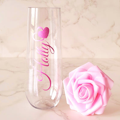 6pcs Personalised Clear Plastic Tumbler 255ml Cup for Birthdays, Christmas, Hen Do