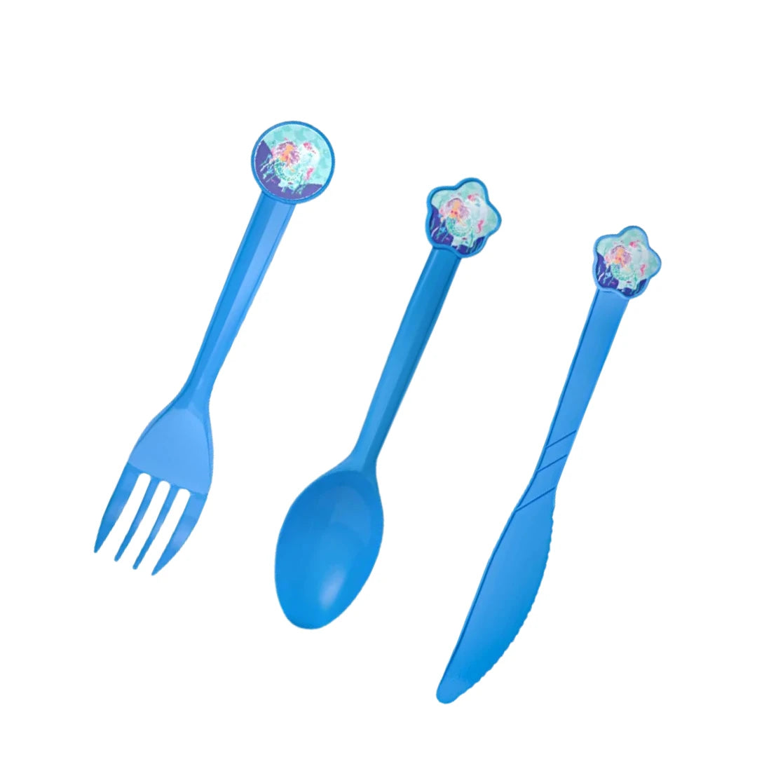6pcs Mermaid Party Knives, Forks and Spoons - Partyshakes Spoons/Knives/Forks Tableware