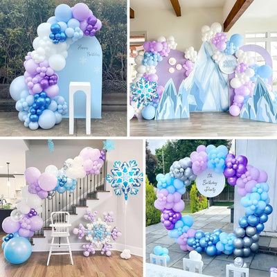 Double Layered Frozen Birthday Balloon Garland Arch - Partyshakes Balloons