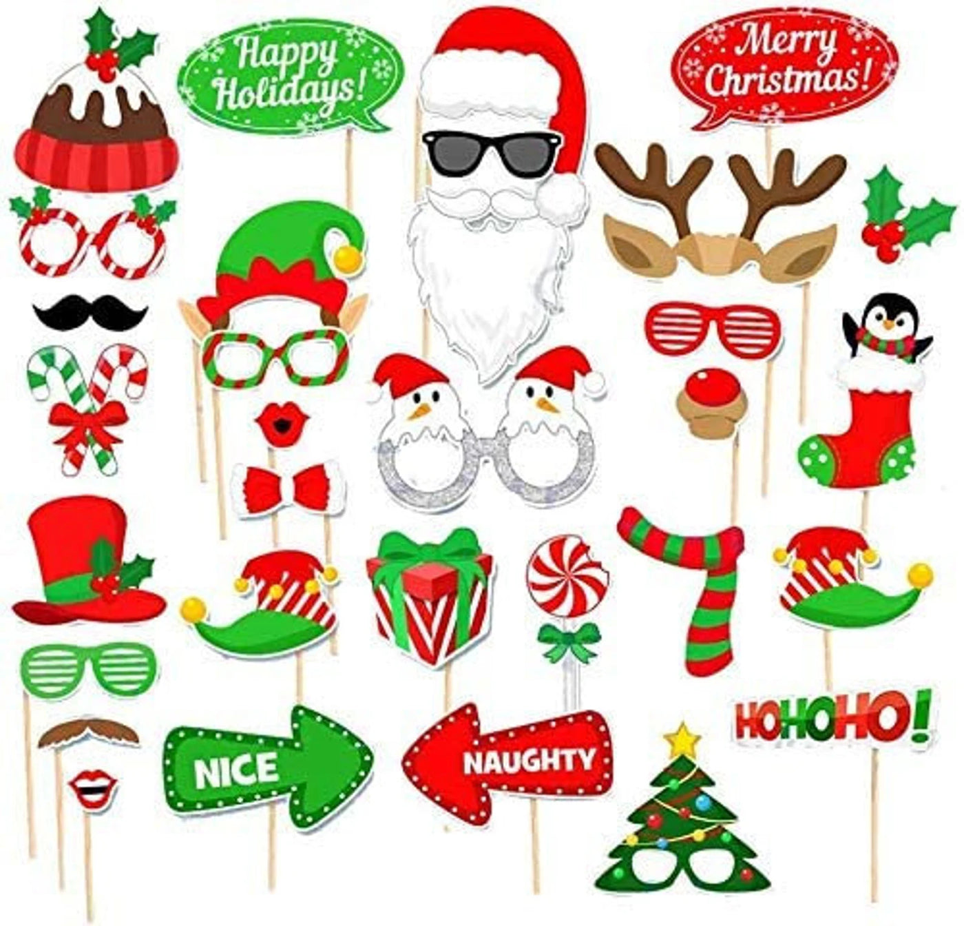 32pcs Christmas Photo Booth Props - Partyshakes Photo Props