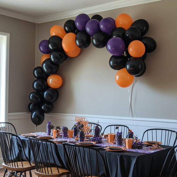 Black, Orange and Purple Halloween Balloon Garland