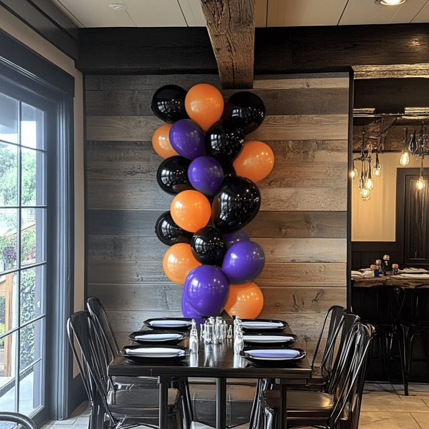 Black, Orange and Purple Halloween Balloon Garland