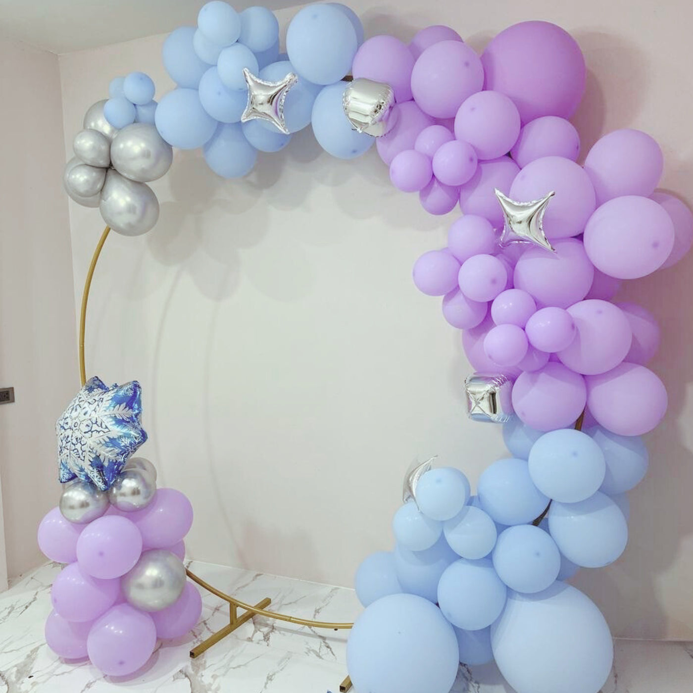 Blue and Purple Frozen Balloon Garland for Birthday Parties