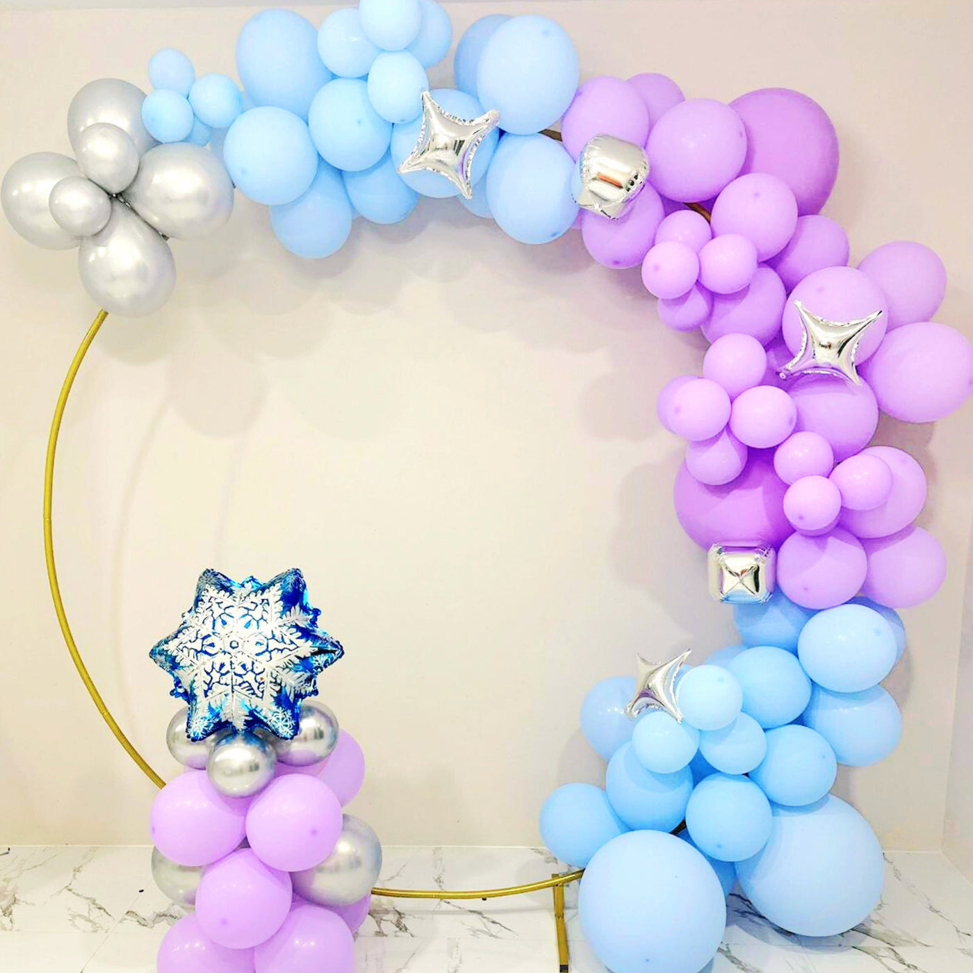 Blue and Purple Frozen Balloon Garland for Birthday Parties