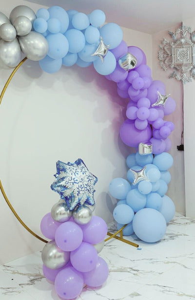 Blue and Purple Frozen Balloon Garland for Birthday Parties