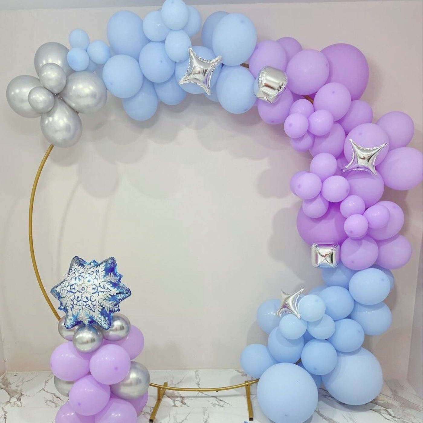 Blue and Purple Frozen Balloon Garland for Birthday Parties