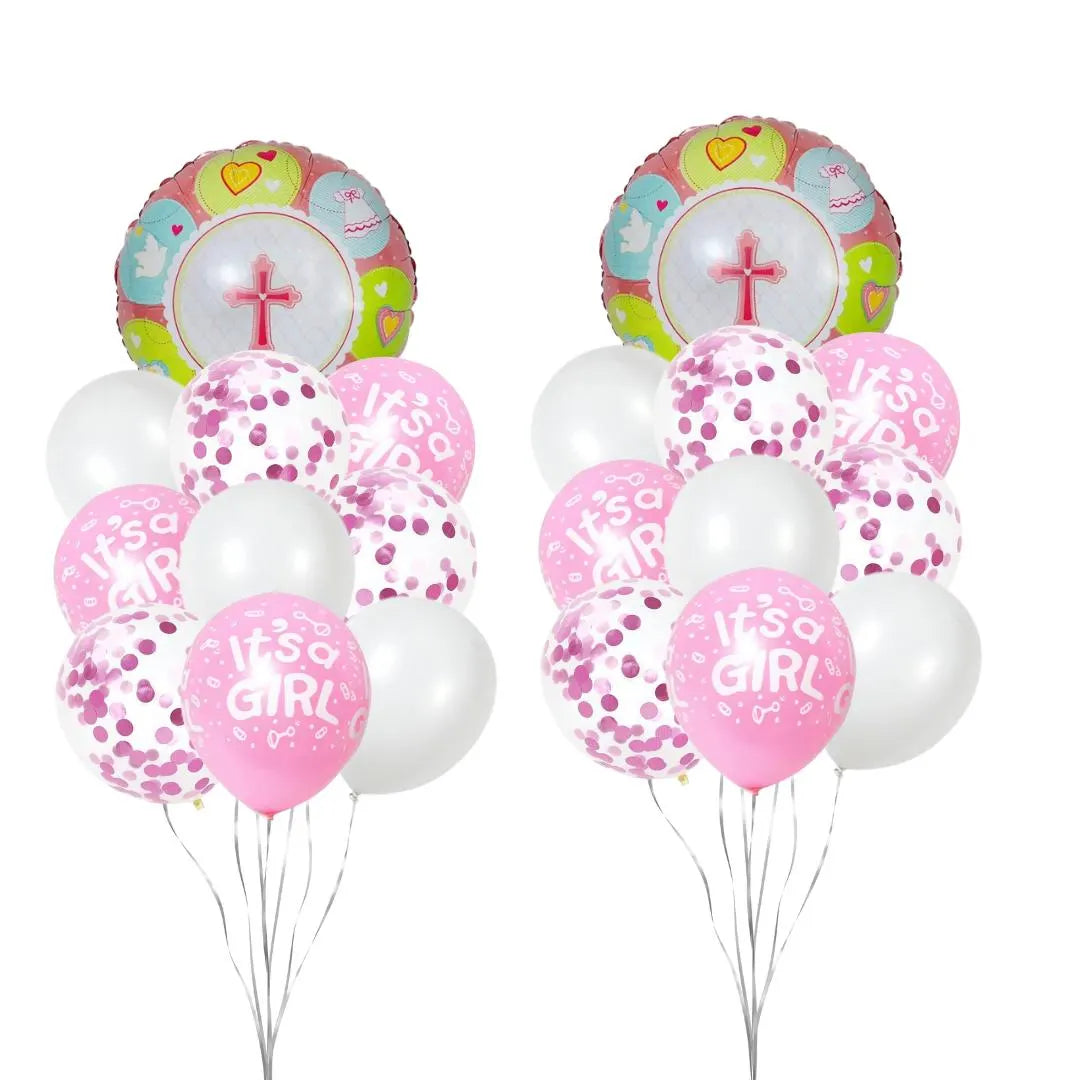 Blue or Pink Christening Balloon Bouquet for Christening