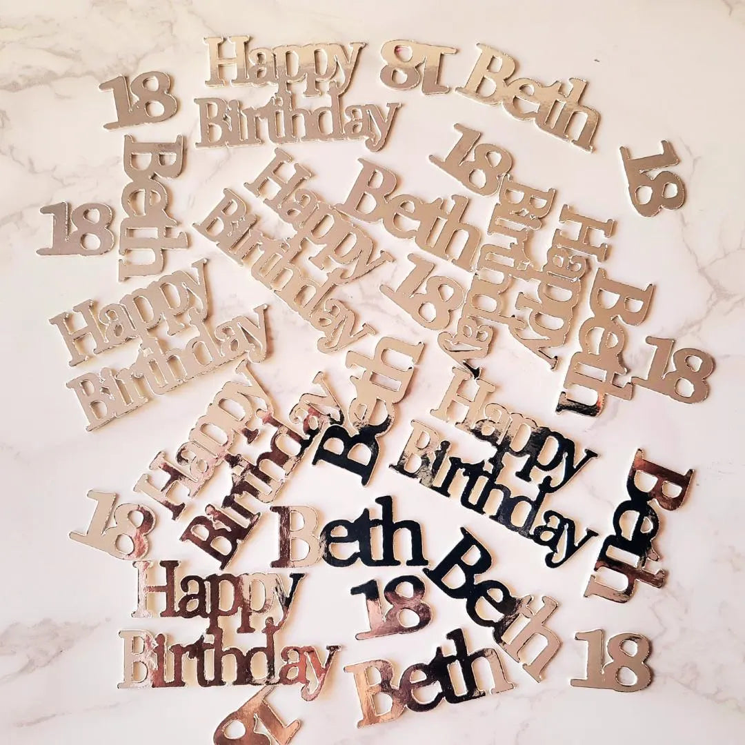 Custom Happy Birthday Table Confetti Decorations