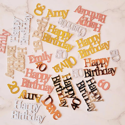 Custom Happy Birthday Table Confetti Decorations