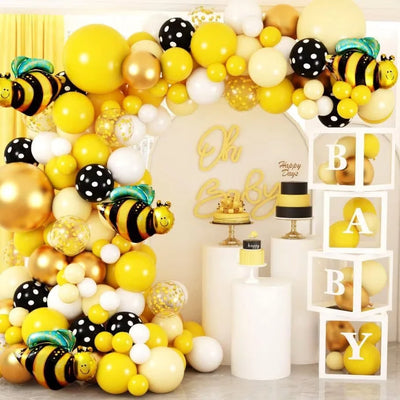 Double-Layered Bumble Bee Balloon Garland for Summer Parties