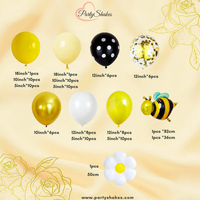 Double Stuffed/Layered Bumble Bee Balloon Garland for Birthdays