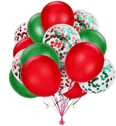 10pcs Red and Green Christmas Latex balloons-Santa balloon-Reindeer