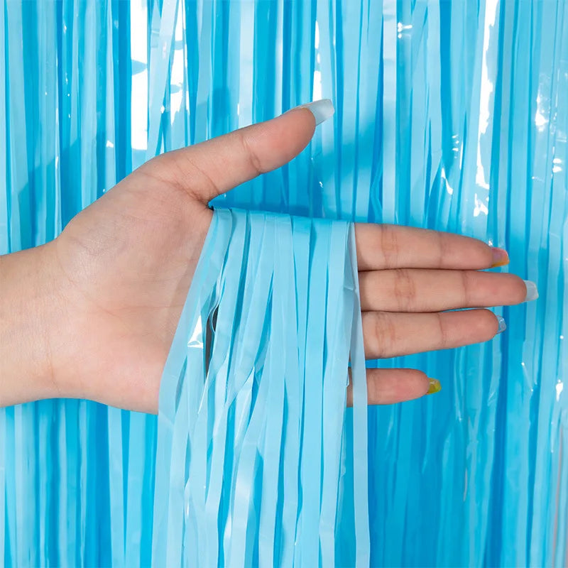 Fringe Backdrop Pastel Blue - Partyshakes Curtains