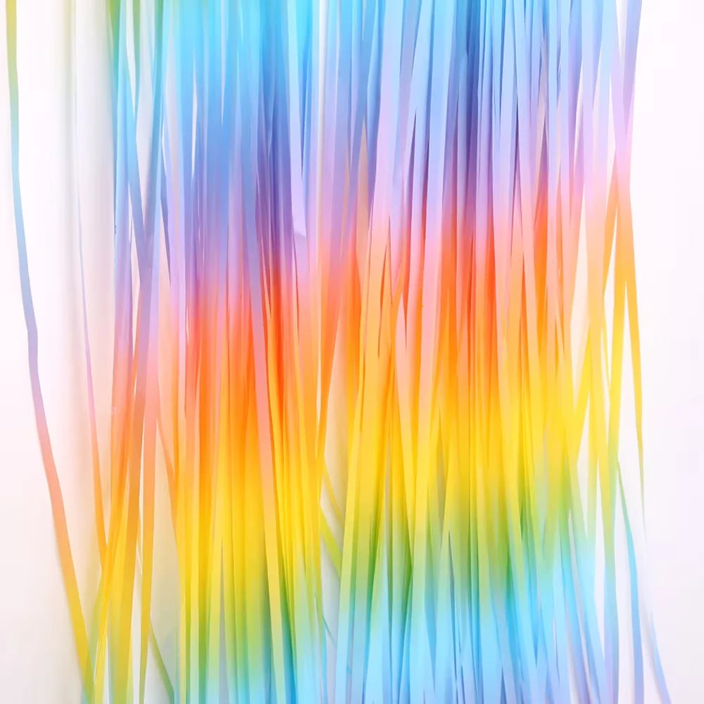 Fringe Backdrop Pastel Rainbow - Partyshakes Curtains