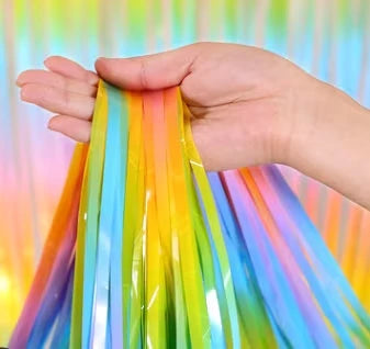 Fringe Backdrop Pastel Rainbow - Partyshakes Curtains