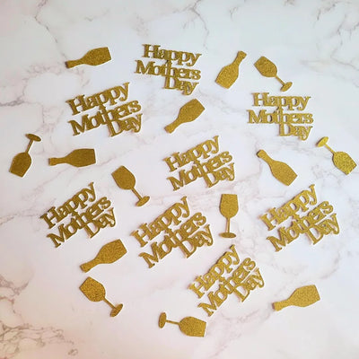 Gold, Rose Gold Happy Mothers Day Table Confetti Decoration