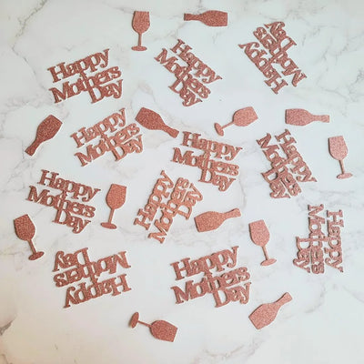 Gold, Rose Gold Happy Mothers Day Table Confetti Decoration