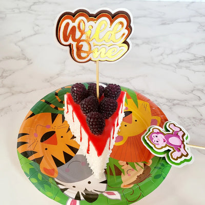 Personalised Handmade 3D Layered Safari Wild ONE Cupcake Topper