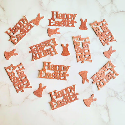 Happy Easter Gold, Silver, Rose Gold Table Confetti Decorations