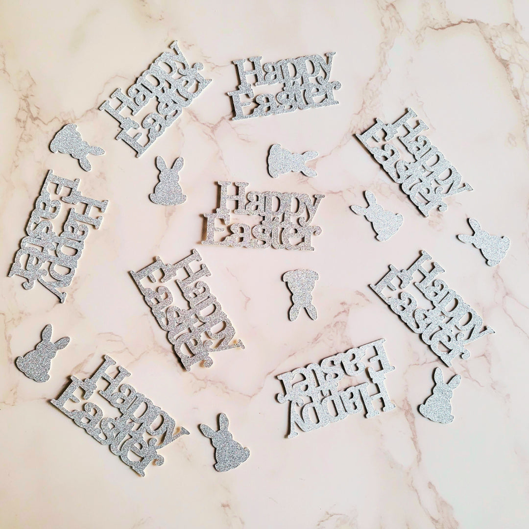 Happy Easter Gold, Silver, Rose Gold Table Confetti Decorations