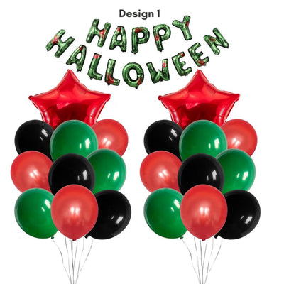 Happy Halloween Green and Black Balloon Set