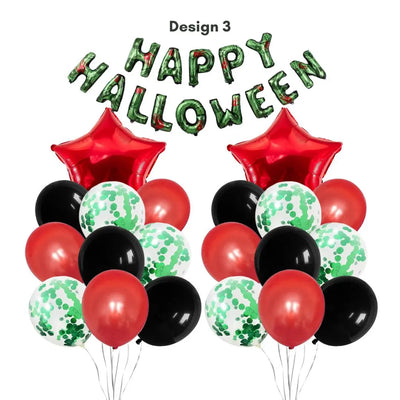 Happy Halloween Green and Black Balloon Set