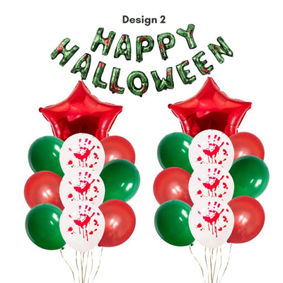 Happy Halloween Green and Black Balloon Set