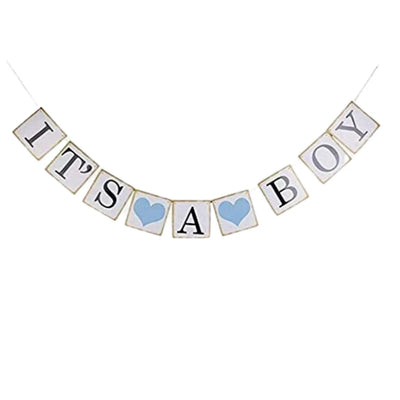 It's a Boy Blue Balloon Banner Set for Baby Shower Parties - Partyshakes Photo Props