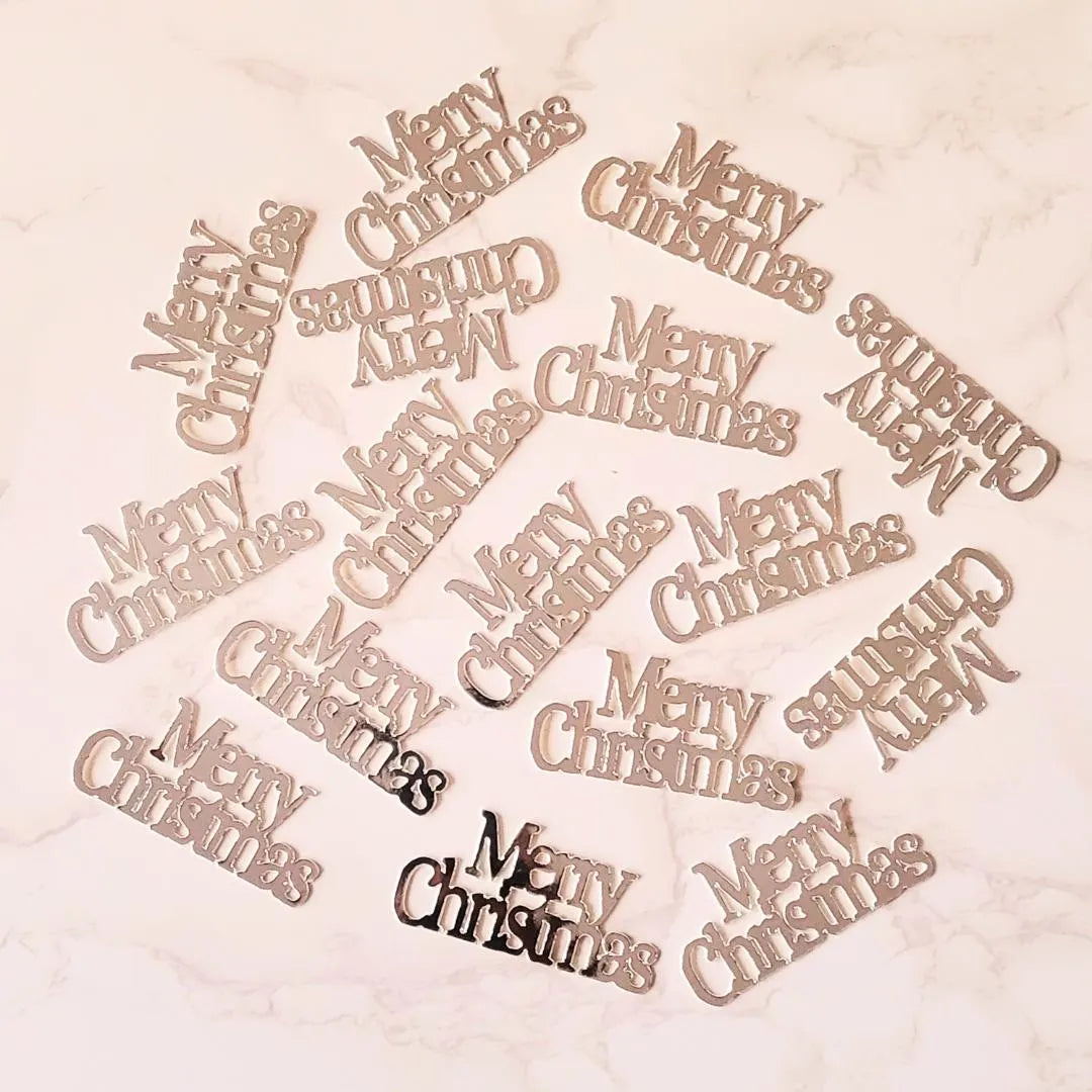 Merry Christmas Gold, Silver, Rose Gold Table Confetti Decorations