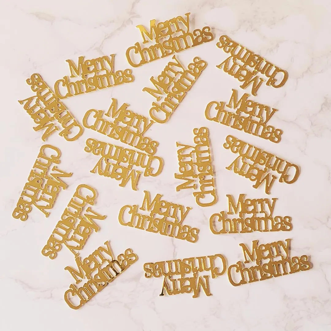 Merry Christmas Gold, Silver, Rose Gold Table Confetti Decorations