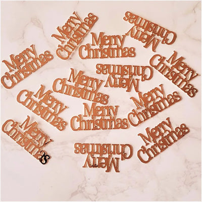 Merry Christmas Gold, Silver, Rose Gold Table Confetti Decorations