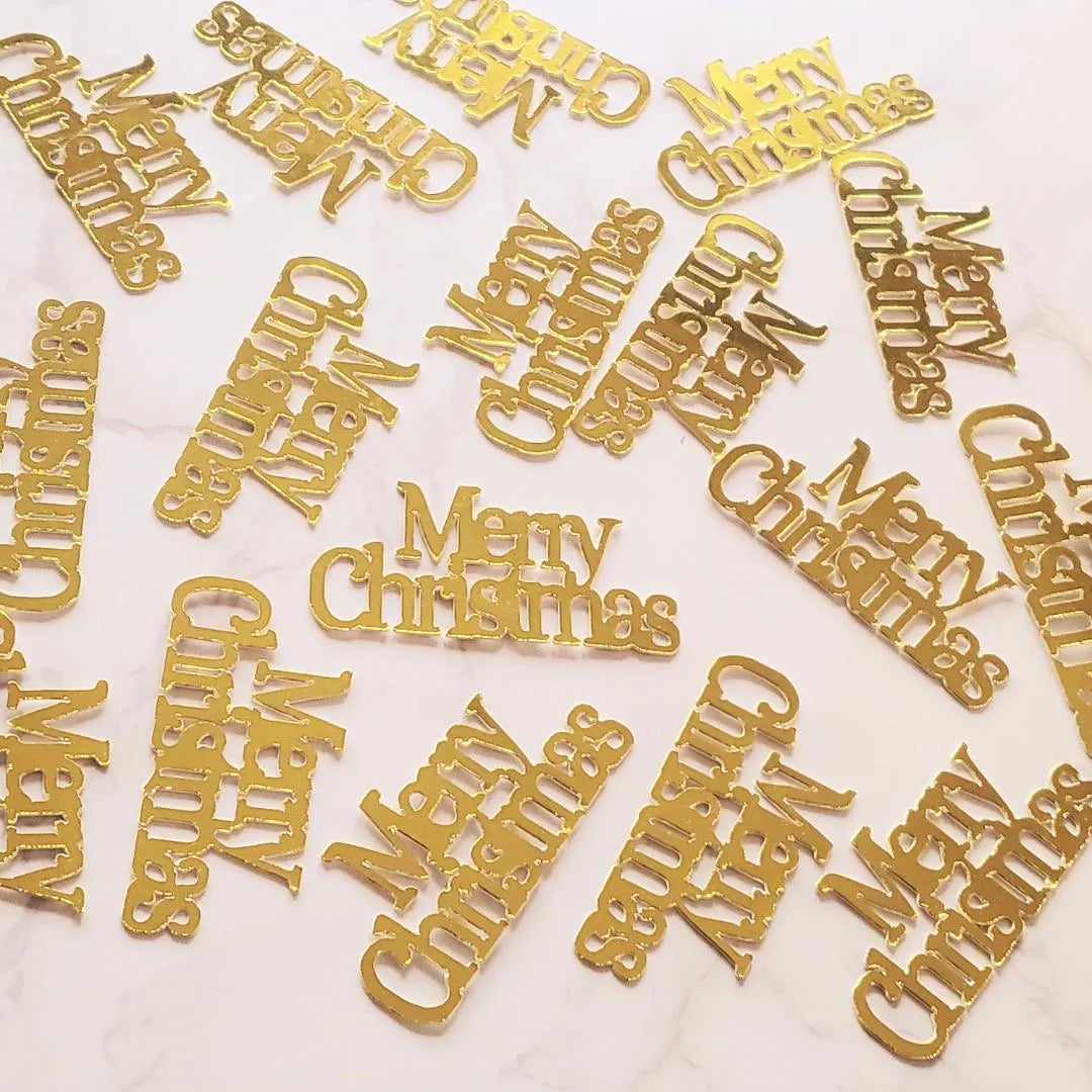 Merry Christmas Gold, Silver, Rose Gold Table Confetti Decorations