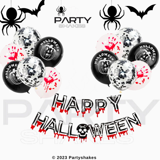 This comprehensive Halloween Party Decorating Kit is perfect for adding a festive flair to outdoor and indoor Halloween, birthday, and spooky events. The set includes festive latex balloons featuring cheerful Halloween prints, pumpkins, and black and orange patterns which will bring a touch of Halloween fun to your decorations. Constructed from reliable, high-quality latex and durable foil balloons, this set is sure to make a lasting impression.
