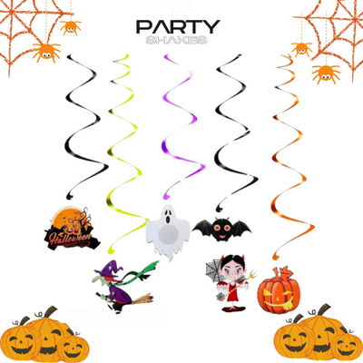 12pcs Halloween Party Hanging Swirl Decorations - Partyshakes Party Supplies