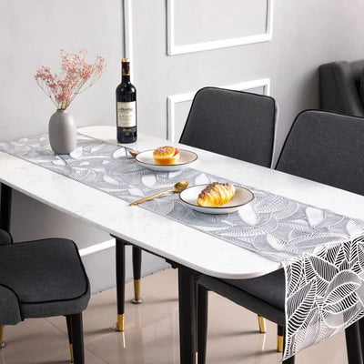 Luxury Metallic Gold PVC Leaf Table Runner