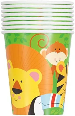 Pack of 16 Jungle Animal Party Paper Cups - 9oz - Partyshakes Tableware