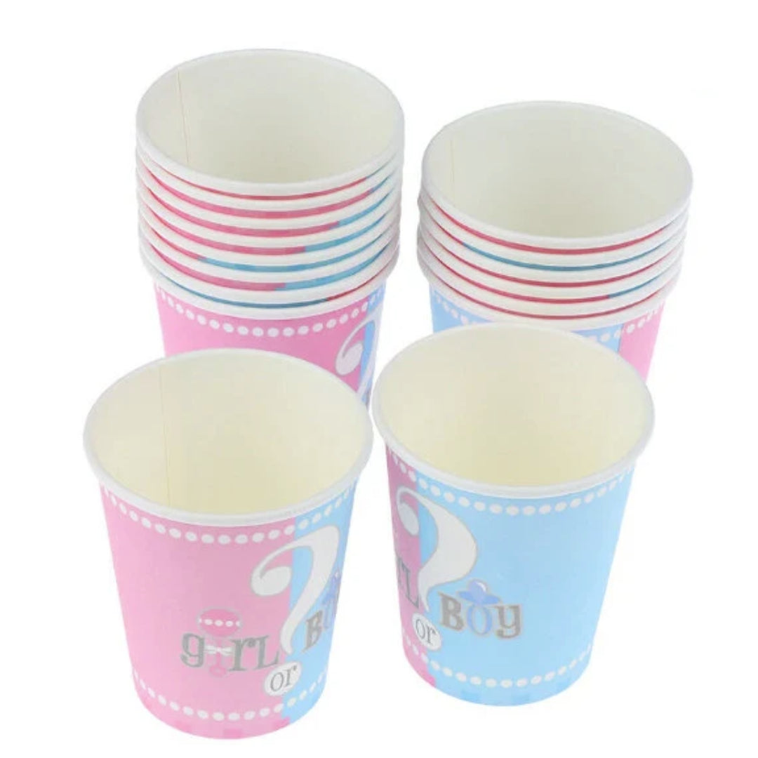 Pack of 16 Boy or Girl Party Paper Cups - 9oz - Partyshakes Tableware