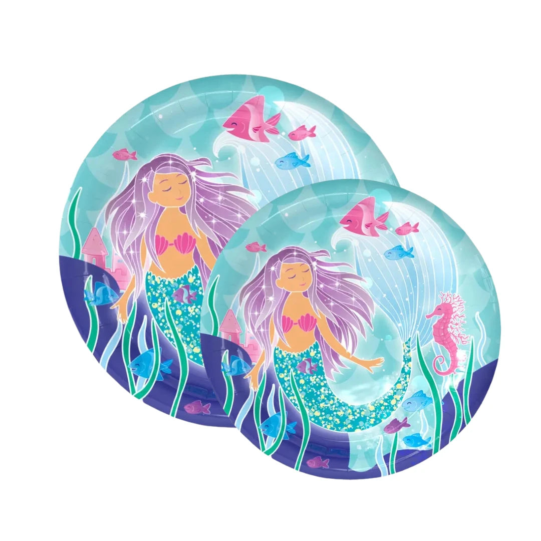 Pack of 6 Mermaid Party Paper Plate - Partyshakes Tableware