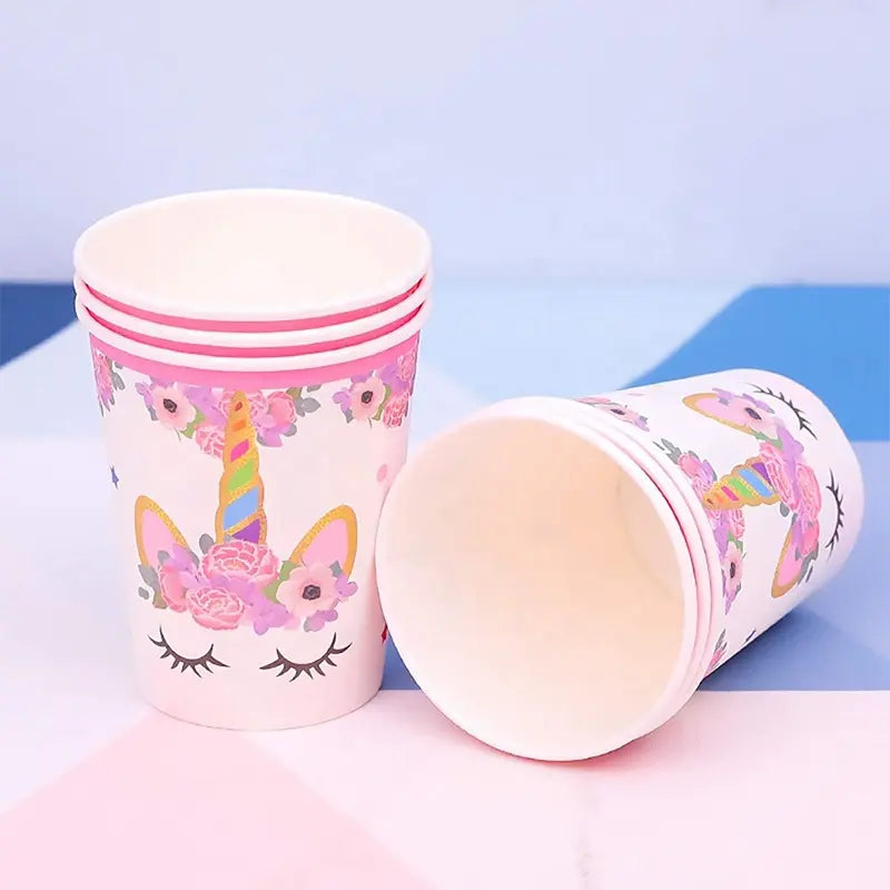 Pack of 6 Unicorn Party Paper Cups - 9oz - Partyshakes Tableware