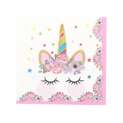 Pack of 6 Unicorn Party Paper Napkins - Partyshakes Tableware