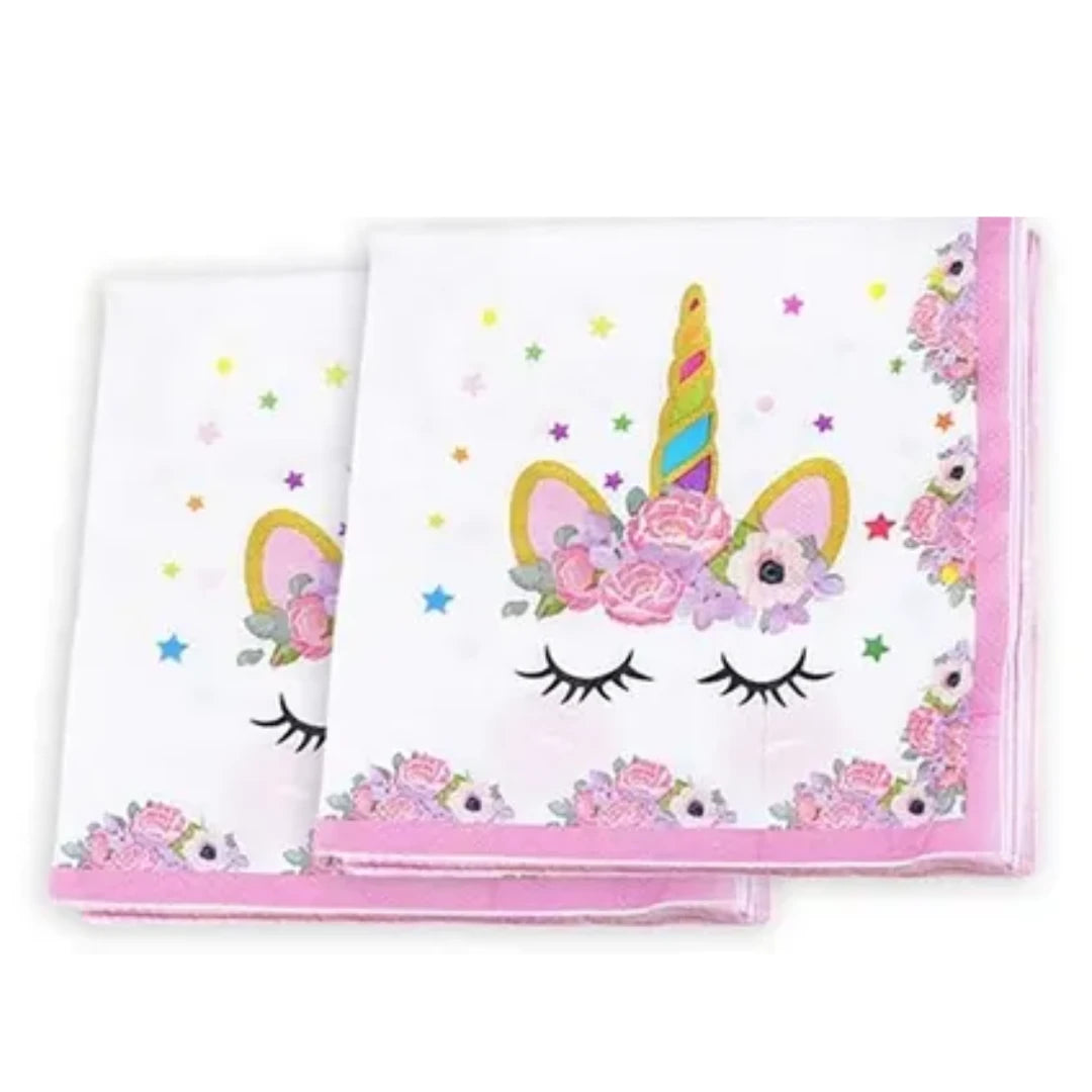 Pack of 6 Unicorn Party Paper Napkins - Partyshakes Tableware