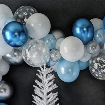 Pearl Blue and White Frozen Balloon Garland Arch