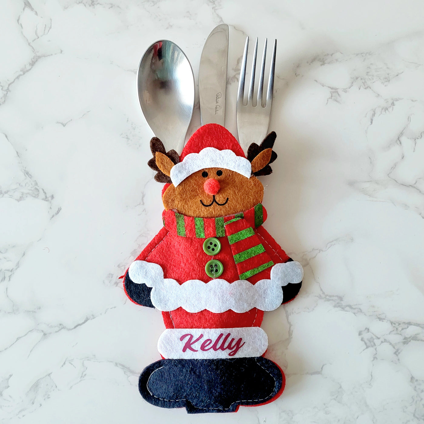 Personalised Christmas Cutlery Holder