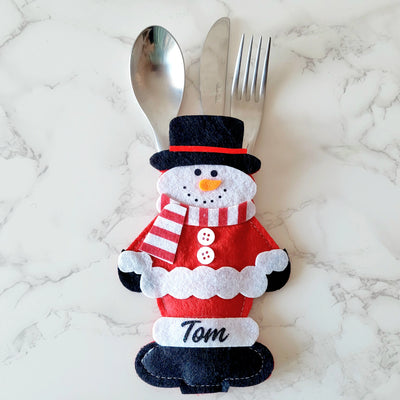 Personalised Christmas Cutlery Holder