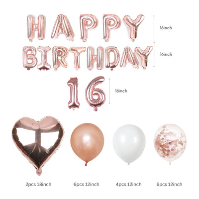 Personalised 16" Rose Gold Number Foil Balloon for Birthdays - Partyshakes balloons