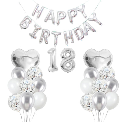 Personalised 16" Silver Number Foil Balloon for Birthdays