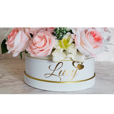 Personalised Name Flower Hat Box for Birthday Gift - Partyshakes Artificial Flowers